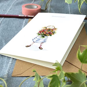 Grußkarte zum Aufmuntern mit buntem Blumenstrauß | Klappkarte Aquarell mit Umschlag | A6 | auf hochwertigem Kunstdruckpapier gedruckt
