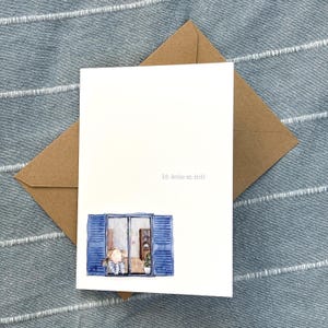 Grußkarte mit Umschlag "Ich denke an dich" mit originellem Aquarellmotiv | A6 | auf hochwertigem Kunstdruckpaper gedruckt | inkl. Umschlag
