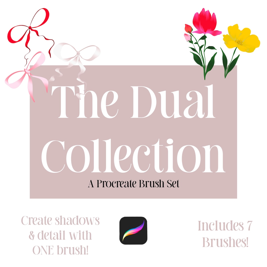 Dual Colored Brush Set for Procreate Texture Brush Digital Brush Bundle ...