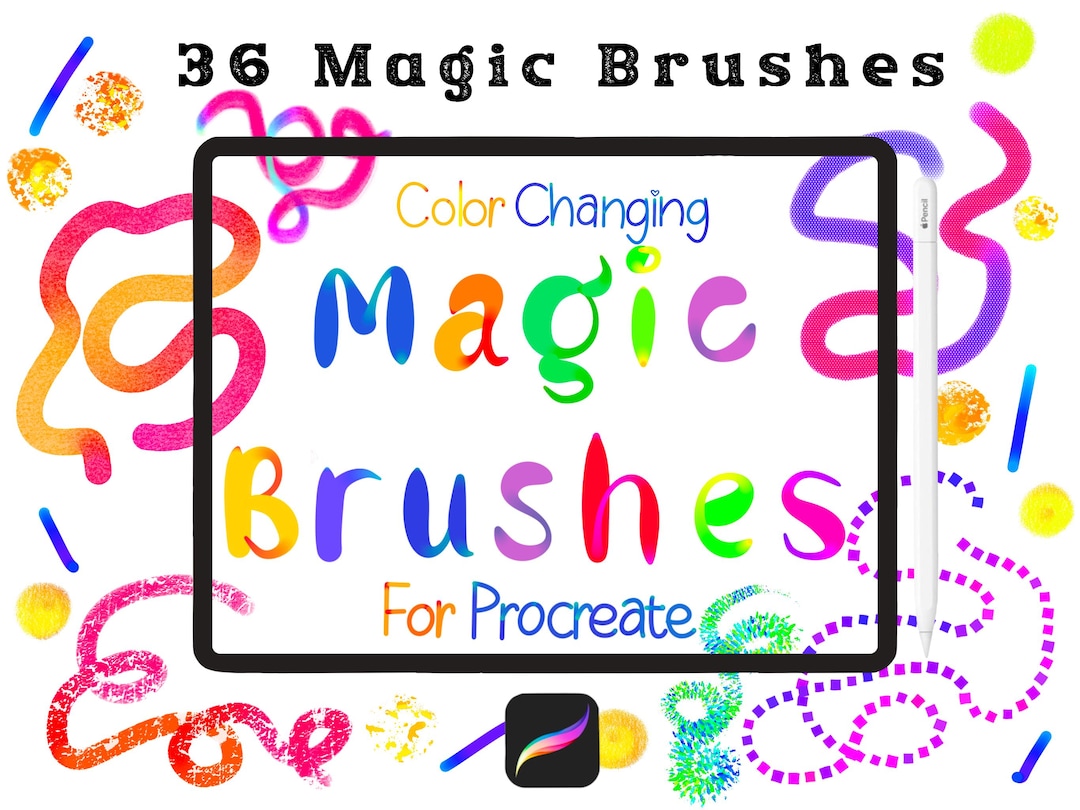 Magic Brushes for Procreate | Set of 36 Brushes | Color Changing Brush ...
