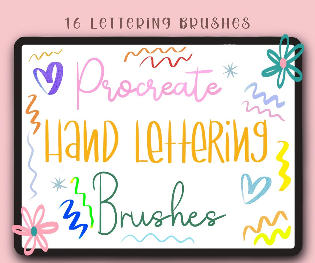 Hand Lettering Brushes for Procreate | Set of 16 Brushes | Calligraphy ...