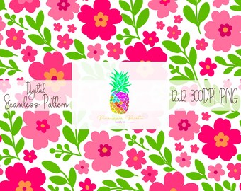 Apfelblüten Musterdesign druckbare Muster für Handwerk Vinyl Stoff 300DPI PNG Sofortiger Download Design für Sommer-Datei Blumenmuster