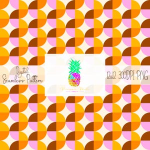 Retro Geometric Seamless Pattern Pattern for Crafts Design Papers 300DPI PNG Instant Download Retro Decor Digital Papers For Scrapbooking