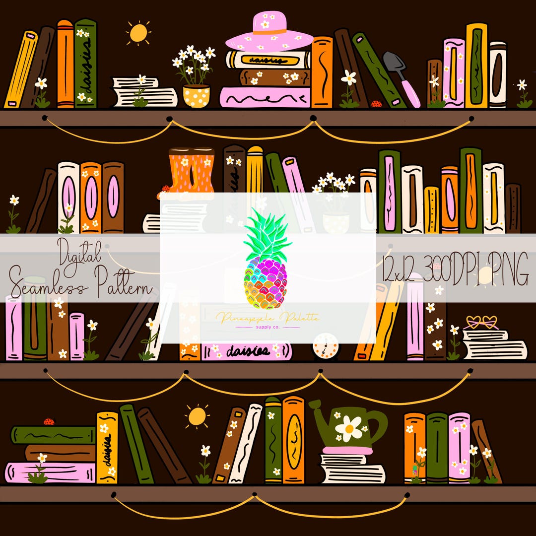 Bookish Seamless Pattern Printable Pattern for Crafts Design Papers ...