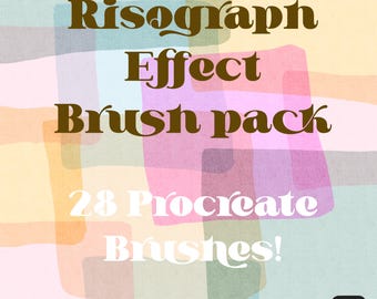 Pinceles con efecto Risograph para Procreate / Set de 28 pinceles / Set de pinceles retro para Procreate / Kit de pinceles Riso / Set de pinceles digitales