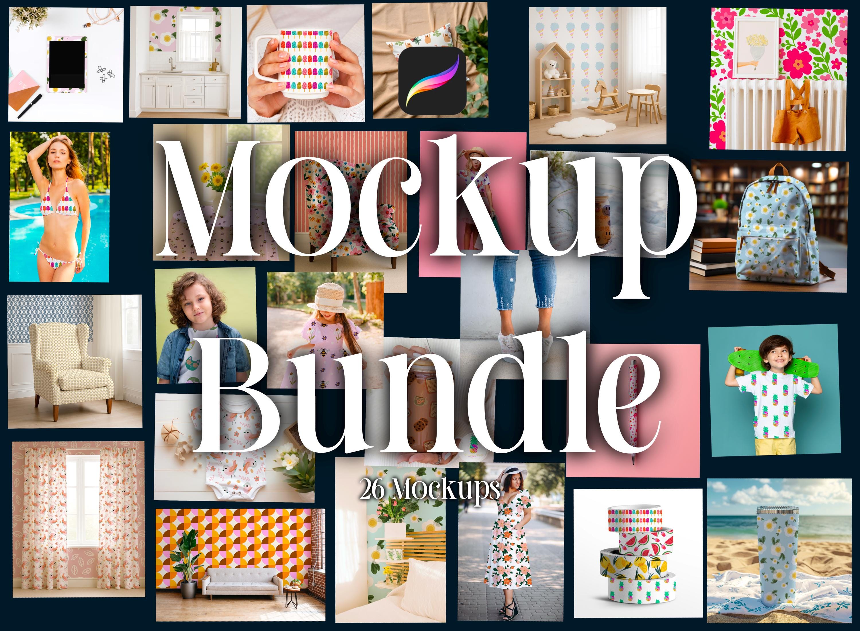 Procreate Mockup Bundle 26 Procreate Mockups Seamless Pattern Mockup for Procreate Digital Download Backpack Kids Clothes Coffee Mug Mockup