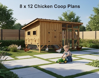 Nuevos planos de gallinero 2026-8 x 12 con corral: construcción DIY (descarga PDF) 20chickens