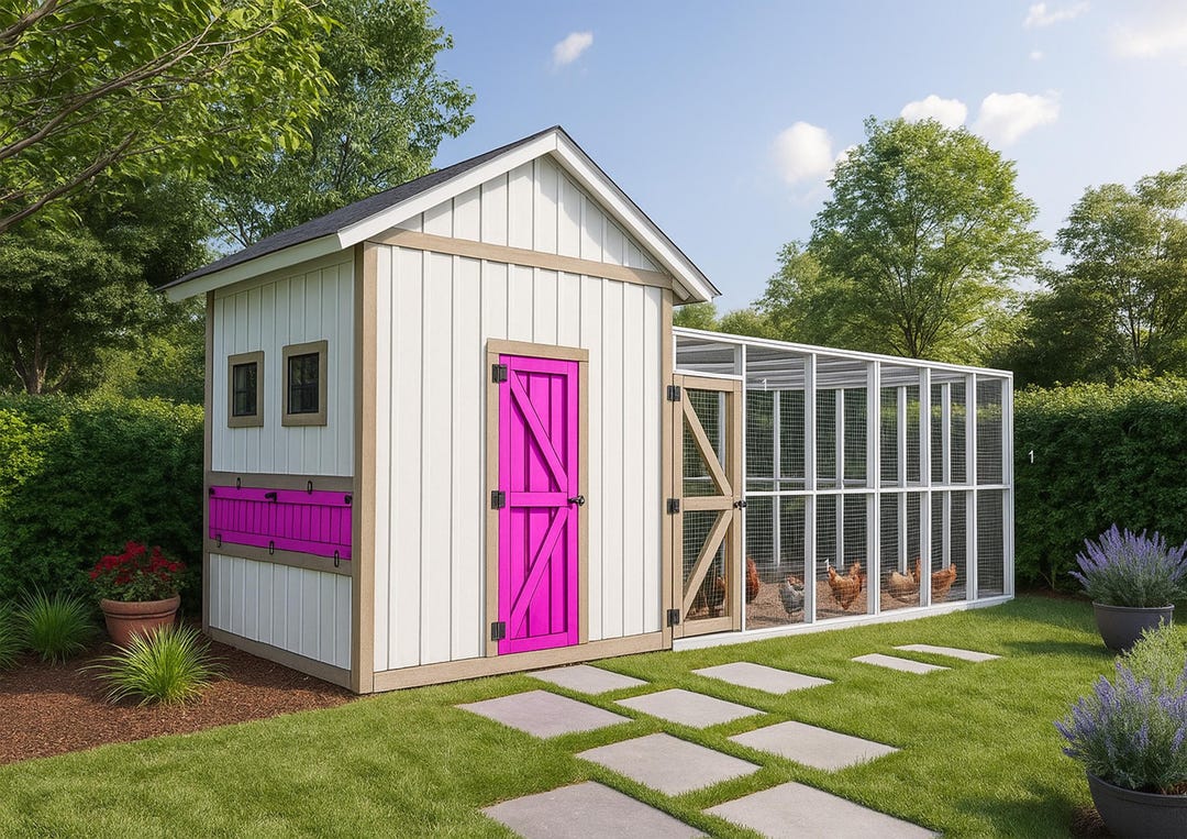 8x24 DIY Chicken Coop Plans With Run (PDF Download) - Etsy