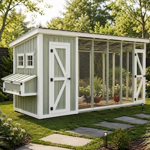 Walk-In Chicken Coop Plans: 6x18 Run for 15 Chickens (PDF Download)