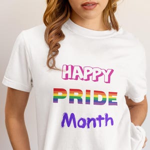 Happy Pride Month Unisex Ultra Cotton Tee, LGBTQ+ Pride Shirt, Gay Pride T-Shirt, Rainbow Celebration Top, Festival Wear