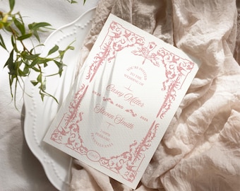 Editable Fairytale Modern Wedding Invitation Suite | Editable Canva Template