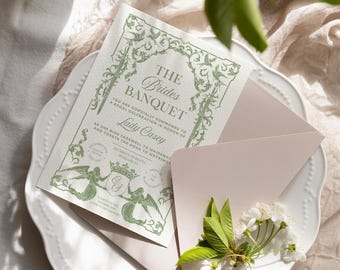 Editable Fairytale Modern Bachelorette Invitation | Editable Canva Template