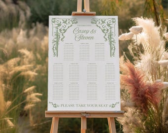 Editable Fairytale Modern Vertical Seating Chart | Editable Canva Template