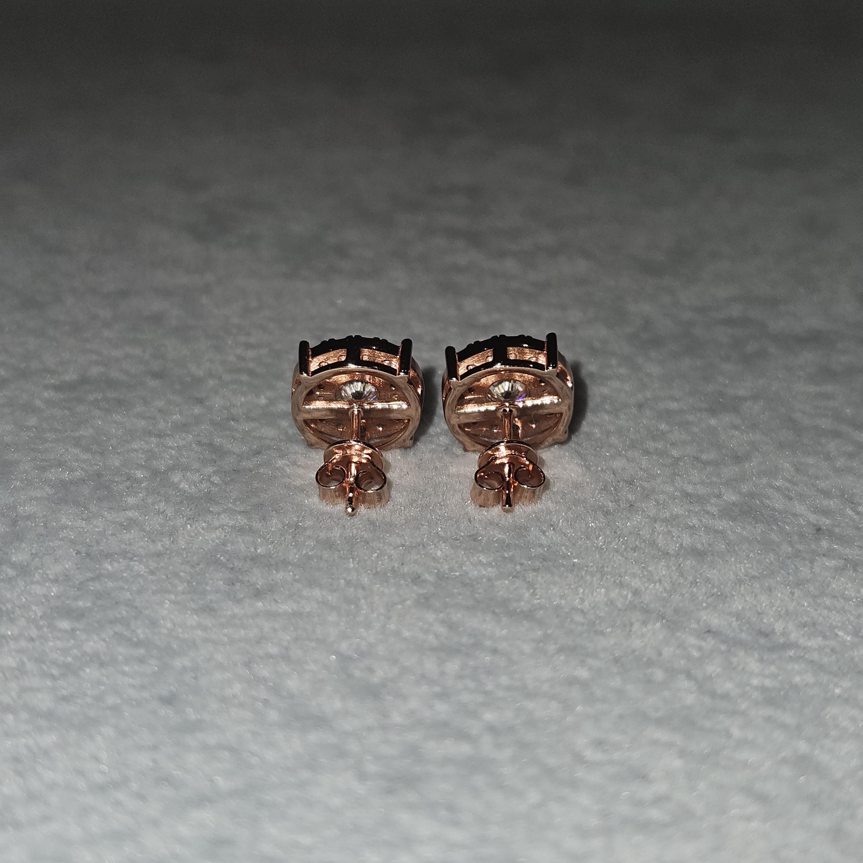 Orecchini A Bottone Con Alone In Argento Sterling 925 E Moissanite - Gioielli Eleganti Per Donne, Regalo Di Fidanzamento O Matrimonio