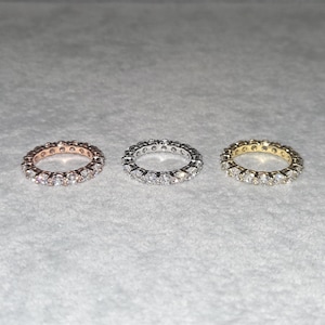Silver Moissanite Eternity Ring: Brilliant Cut Tennis Band