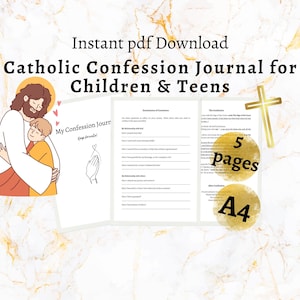 Diario de Confesión Católica para Niños y Adolescentes, Guía de Confesión Fácil Imprimible para Niños, Examen de Conciencia Paso a Paso (PDF)