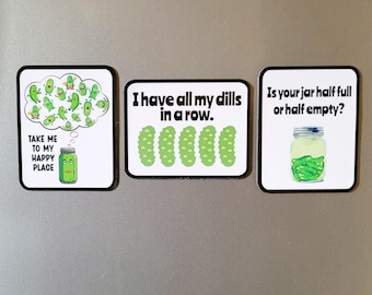 Funny Pickle Magnet Set: Dill Pickle Lover Gift