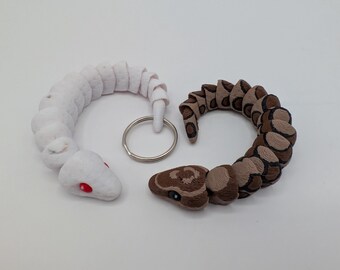 Juguete antiestrés de pitón personalizable / Compañero de escritorio articulado o llavero