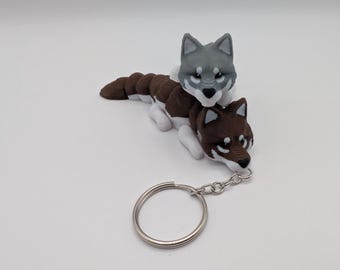 Customizable Wolf Desk Toy | Small Wolf Fidget Friend Keychain