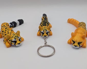 Juguete de guepardo personalizable / Juguete antiestrés articulado y llavero