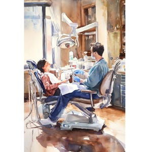 Visit to the dentist&#39;s office, Stylish poster for a dentist | Dental office decoration | Gift for a dentist