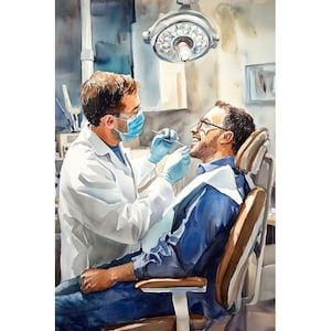 A friendly visit to the dentist, Stylish poster for a dentist | Dental office decoration | Gift for a dentist