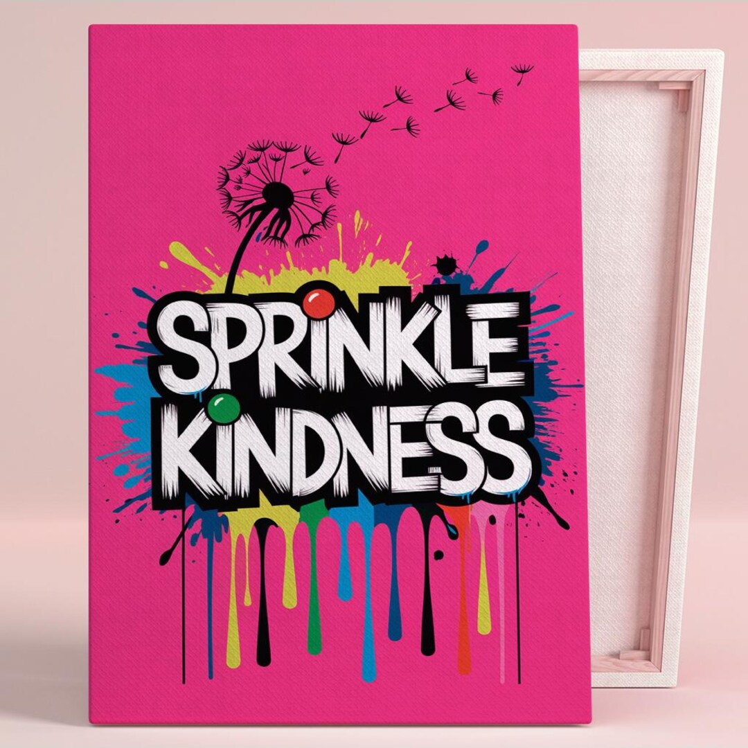 Sprinkle Kindness Sign Sprinkle Kindness Art Poster or Canvas Wall Art for Modern Living Room ...
