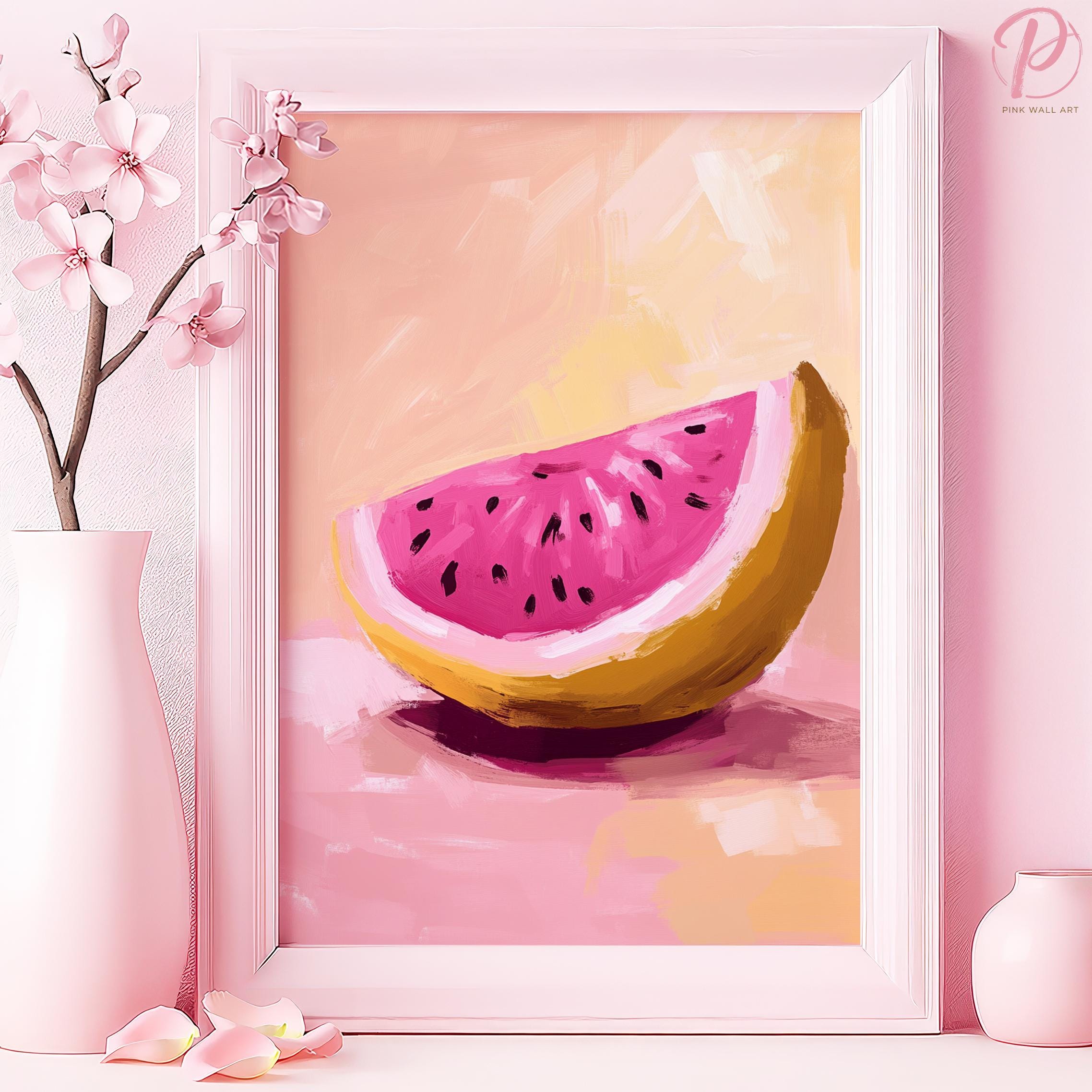 Summer Watermelon Splash Art Poster or Canvas Wall Art for Modern