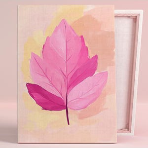 Rosa Blatt Serenity Kunstplakat oder Leinwand Wandkunst für modernes Wohnzimmer Minimalist Blumendruck Rosa Kunst Serie Schlafzimmer Dekor minimalistische Kunst