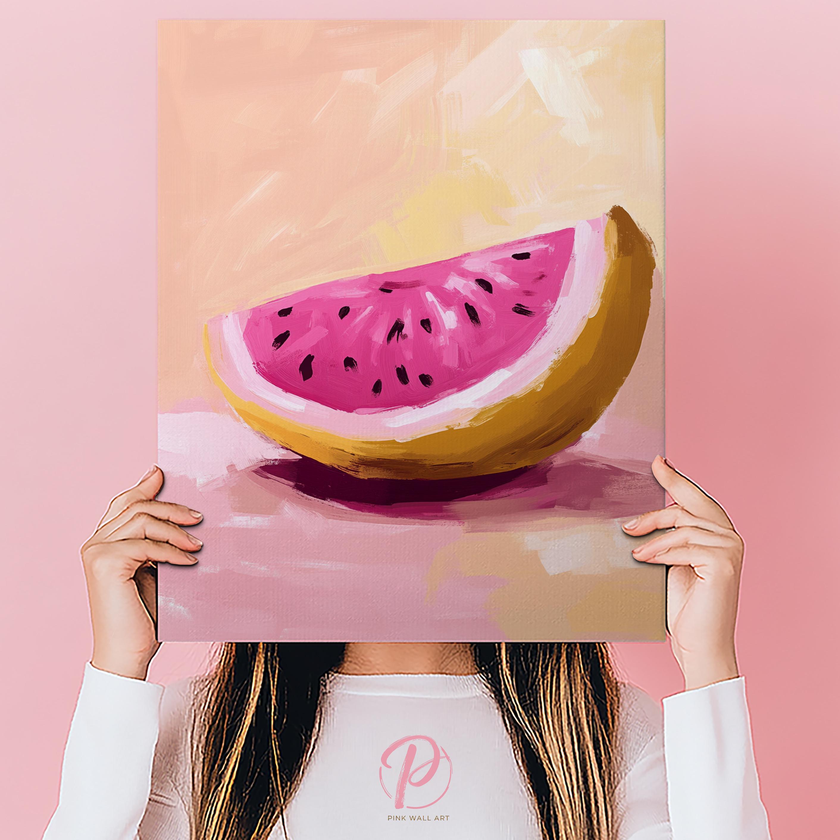 Summer Watermelon Splash Art Poster or Canvas Wall Art for Modern