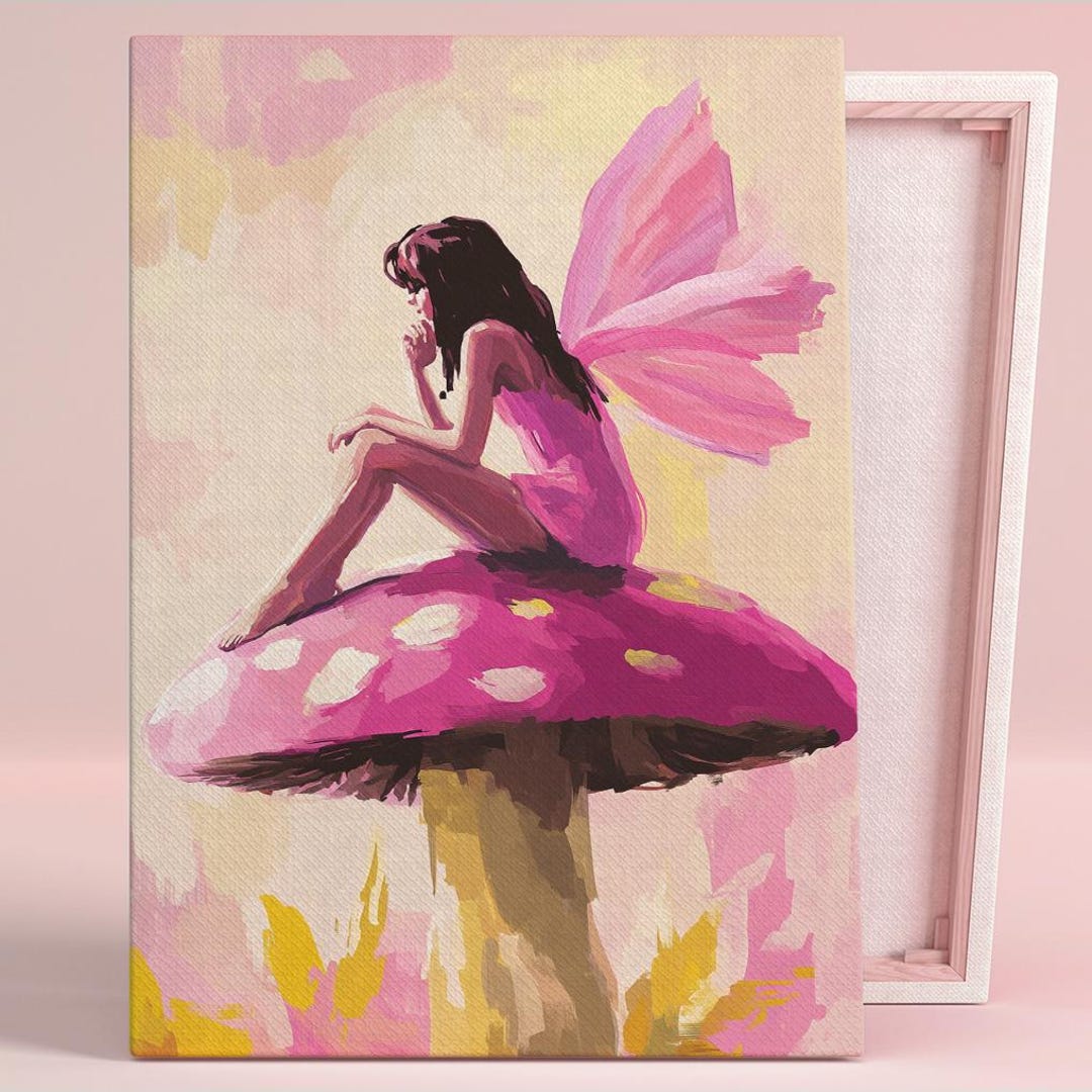 Fairy Dreams on Mushroom Art Poster or Canvas Wall Art for Bohemian ...
