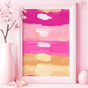 Sonnenuntergang Farbverlauf Träume Kunst Poster oder Leinwand Wandkunst Modernes Wohnzimmer Minimalistisches Abstraktes Design Elemente Rosa Kunst Serie Schlafzimmer Dekor