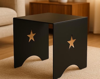 Square Metal Coffee Table. Heavy-duty Powder Coated Steel. Minimal Industrial Design Furniture. Modern Centre Table for Living Room.