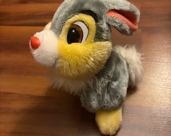 Disney Thumper Plush Stuffed Animal Walt Disney World Disneyland Gray Rabbit