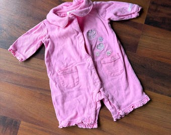 Small Wonders Pink Butterfly Floral Ruffle Romper 0-3 Months 100% Cotton 2007