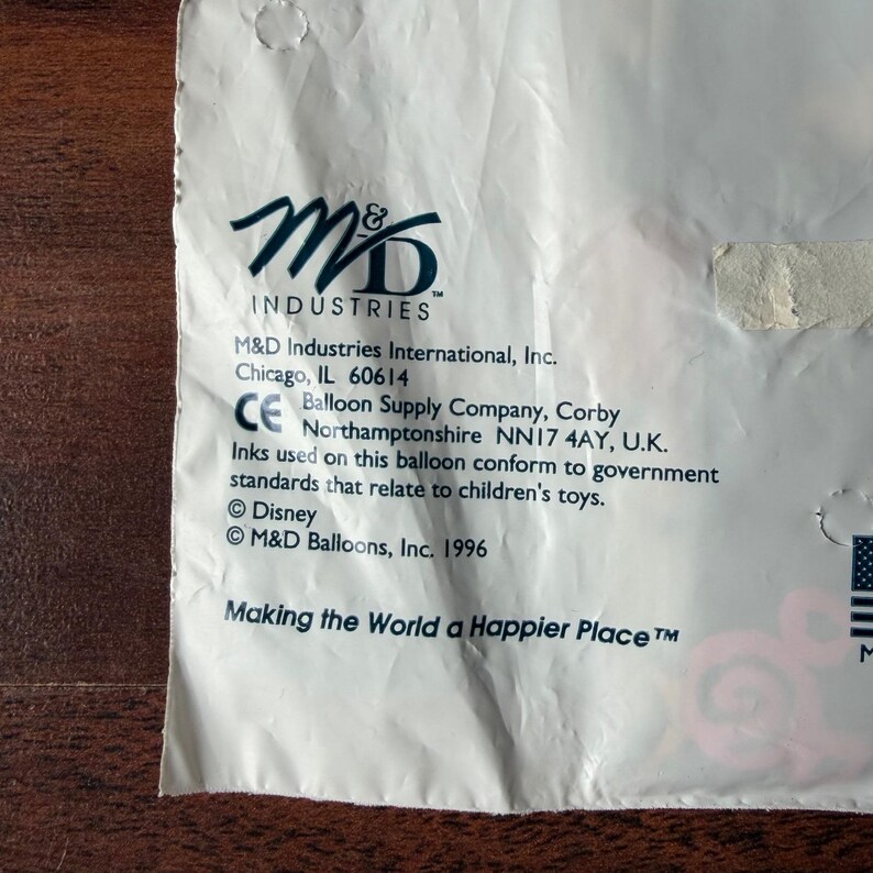 Vintage 1996 Mickey Mouse-verjaardagsballon Mickey Unlimited M&D Industries Nieuw afbeelding 5