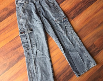 Spodnie jeansowe WRG Jeans Co Boys Medium Wash Cargo, rozmiar 14, Husky, regulowany pas