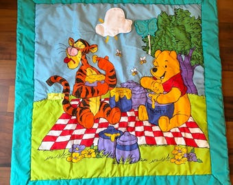 Disney Winnie the Pooh Tigger Vintage Baby Activity Play Mat Picnic Teal Red
