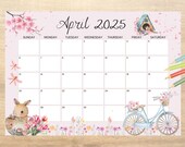 April 2025 Calendar, Notes, April Planner, PDFs, Journaling, Instant Download