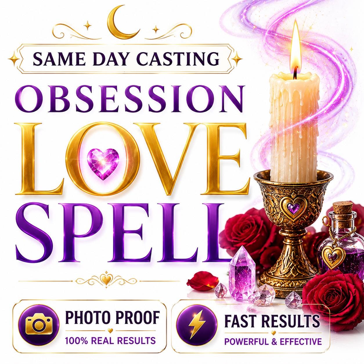 Obsession Love Spell Same Day | Intense Desire Ritual | Ex Back White ...