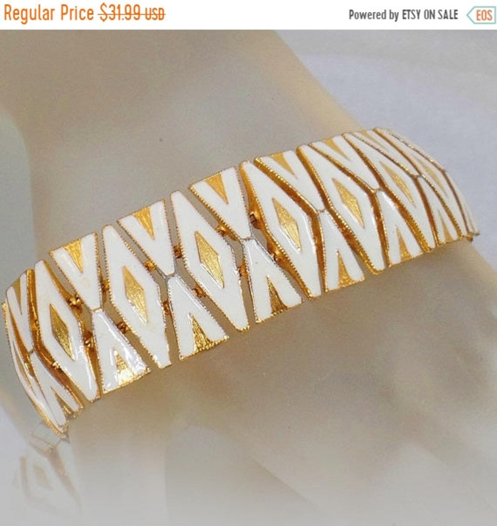 White and Gold X and O Bracelet. White Enamel Modernist X and Etsy