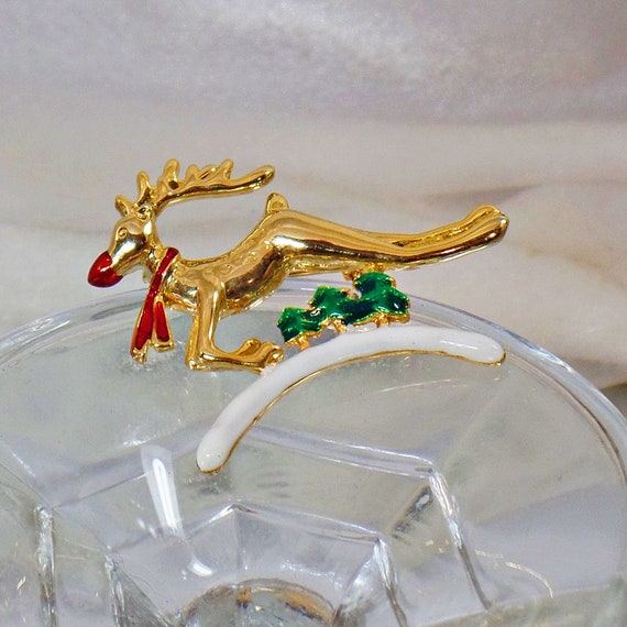 AZFJBR120-GMU-CHR CHRISTMAS Crystal Rudolph Reindeer Brooch AZFJBR120-GMU-CHR CHRISTMAS Crystal Rudolph Reindeer Brooch
