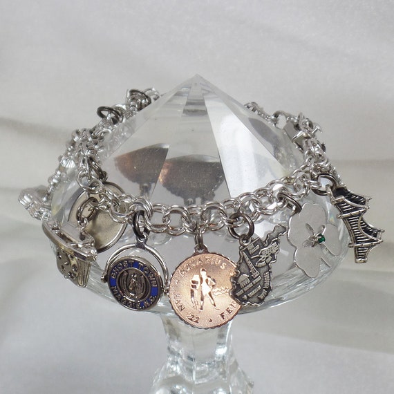 Charm Bracelet. Vintage Bracelet. Sterling Silver… - image 6