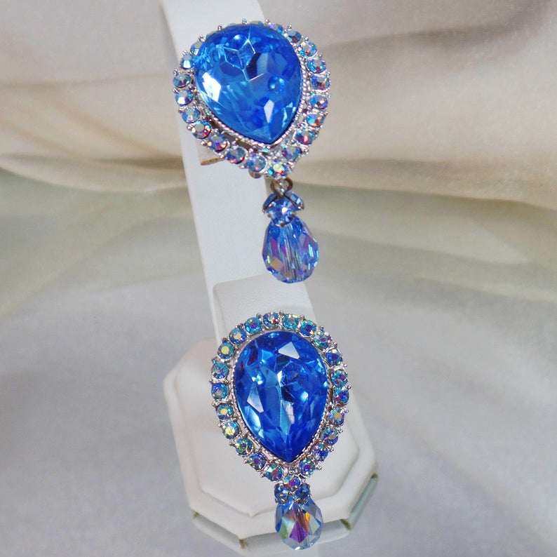 Vintage Earrings. Large Clip Earrings. Showstopper Earrings. Etsy