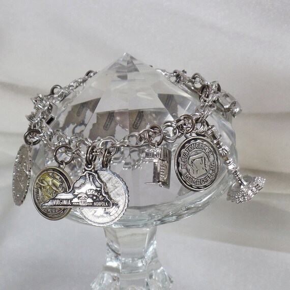 Charm Bracelet. Vintage Bracelet. Sterling Silver… - image 4