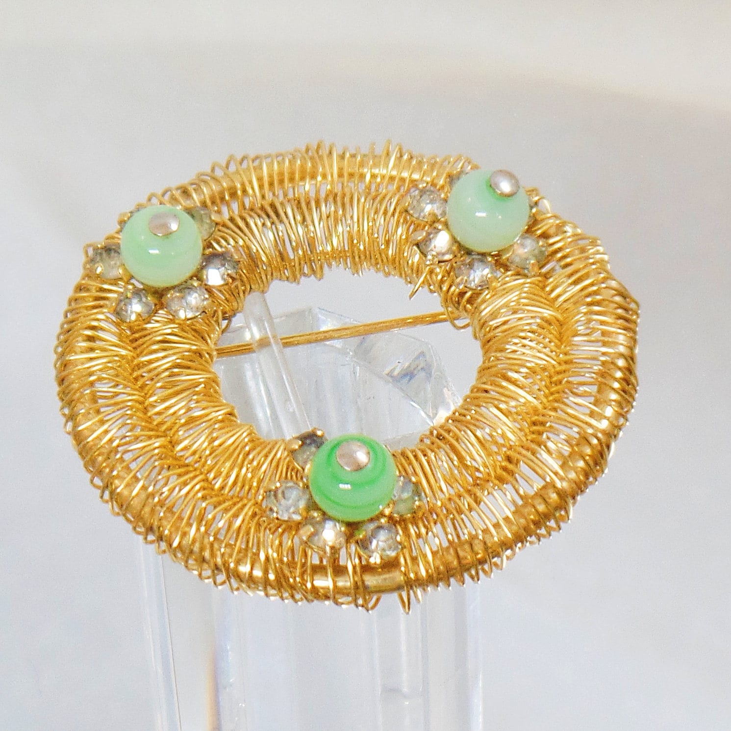 Weiss Brooch. Wire Brooch. Wreath Brooch. Vintage Brooch. Gold Etsy