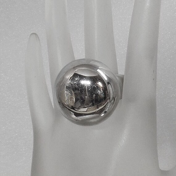 Silver Dome Ring.  Silver Button Ring. Statement … - image 5