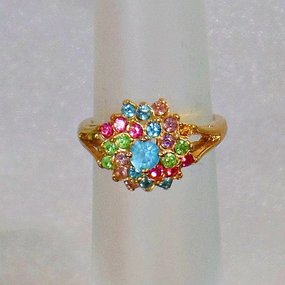 Vintage Ring. Gemstone Ring. Pastel Ring. 18k GE … - image 1