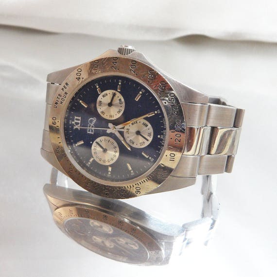 Men's Watch. Men's Esquire Watch.  Silver and Blu… - image 2