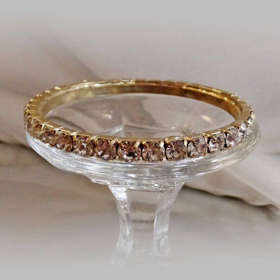 Bangle Bracelet. Rhinestone Bracelet. Gold Tone P… - image 2